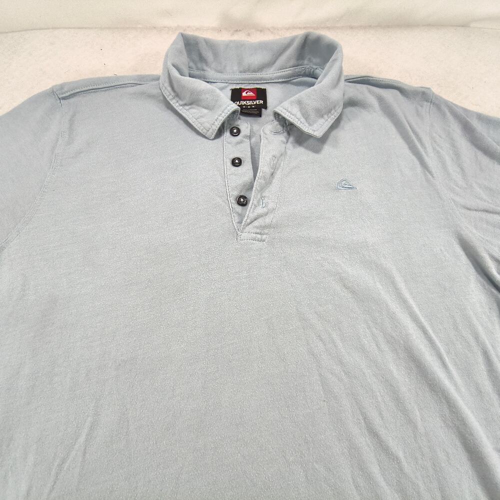 Quiksilver Casual Collared Short Sleeve Polo Shirt Mens Size Medium M Blue